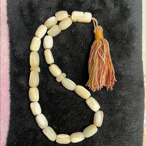 White Baltic amber prayer beads